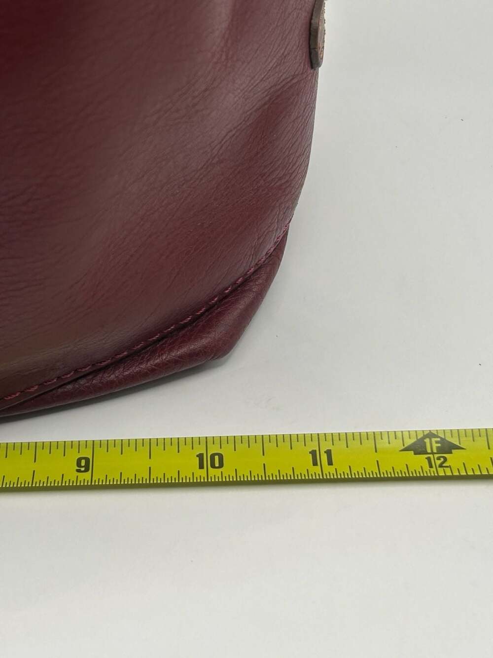 Sundance Maroon Pebbled Leather Shoulder Bag Made in Spain - Picture 9 of 10